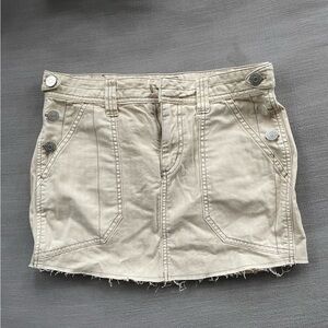 Urban Outfitters Beige Denim Mini Skirt with Button Details